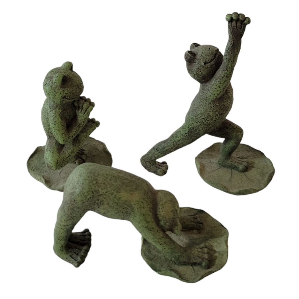 Yoga Frog Lily Pad Set Of 3 - Picture 3 of 14